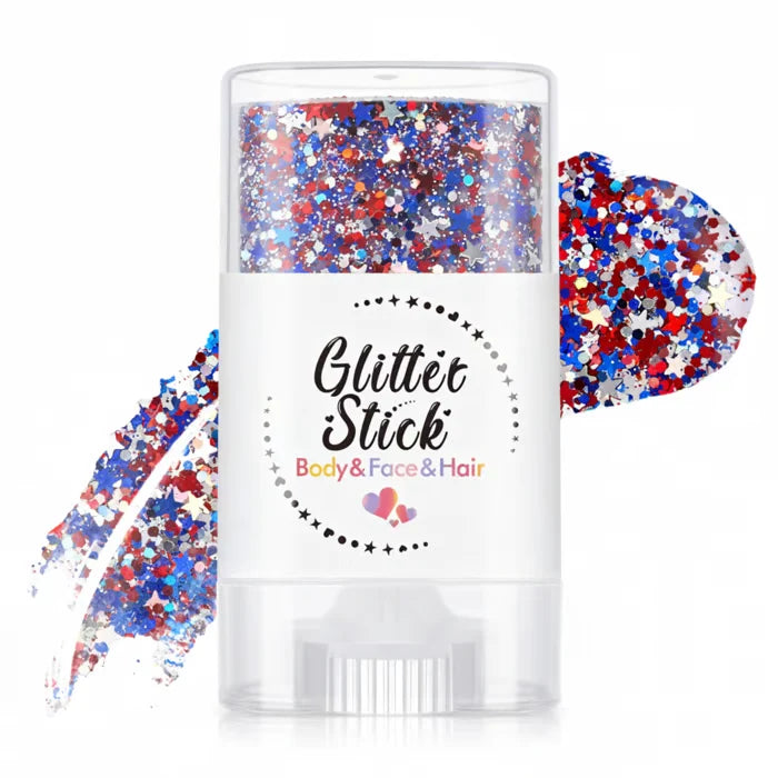 Mess-Free Red, White & Blue Patriotic Glitter Body Stick