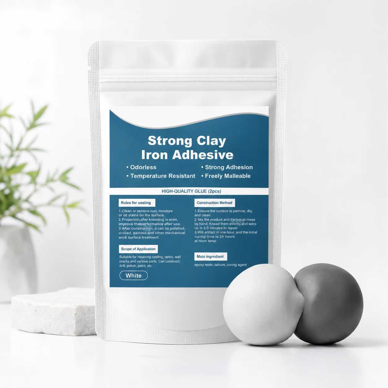 Steel-Reinforced Repair Putty for Four Common Materials