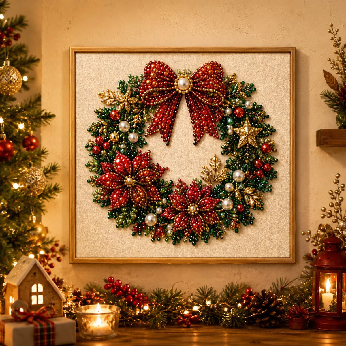 Beginner Christmas Pearl Mosaic Kit for Relaxing Holiday Crafting
