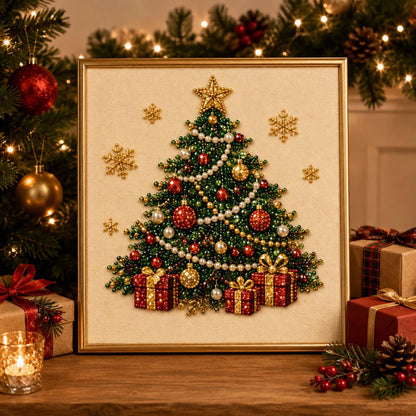 Beginner Christmas Pearl Mosaic Kit for Relaxing Holiday Crafting