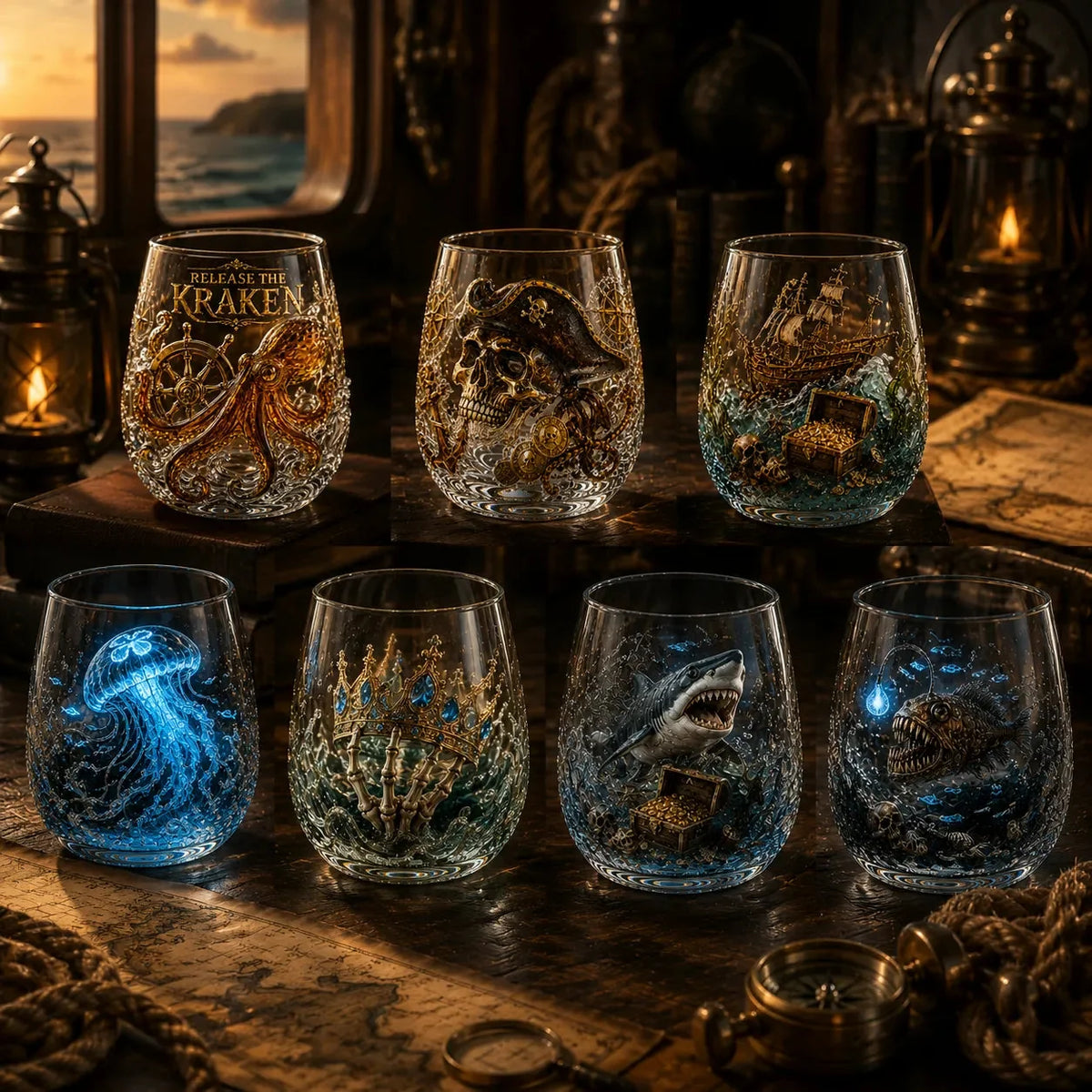 Purpose-Built Release The Kraken Pirate Glass Collection – 3-Piece