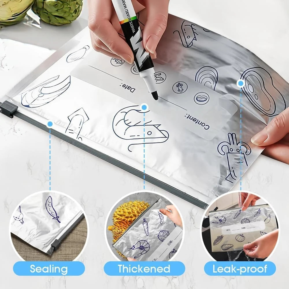 Space-Saving Reusable Aluminum Foil Sealable Storage