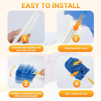 Reusable Chenille Microfiber Duster for Dust, Hair, and Spills