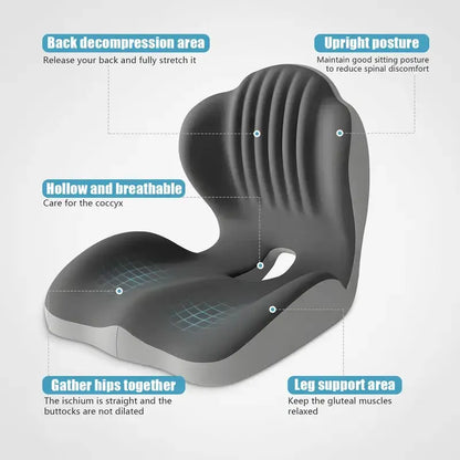 Ergonomic Memory Foam Seat Cushion for Office Chairs, Car and Home