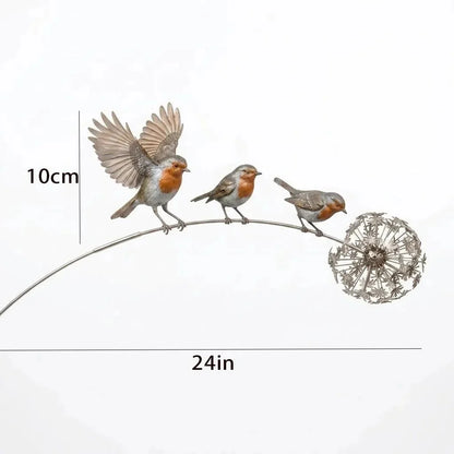 Outdoor-Ready Robin Garden Stake for Garden Display