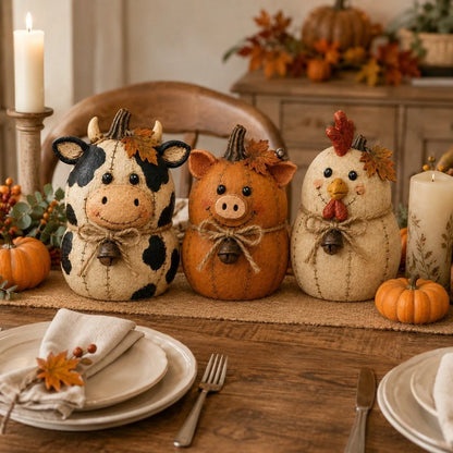 Purpose-Built Rustic Farm Pumpkin Friends Decor Set for Everyday Use