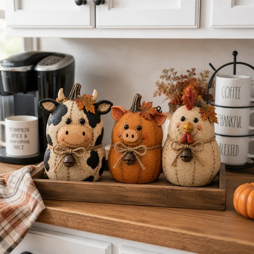 Purpose-Built Rustic Farm Pumpkin Friends Decor Set for Everyday Use