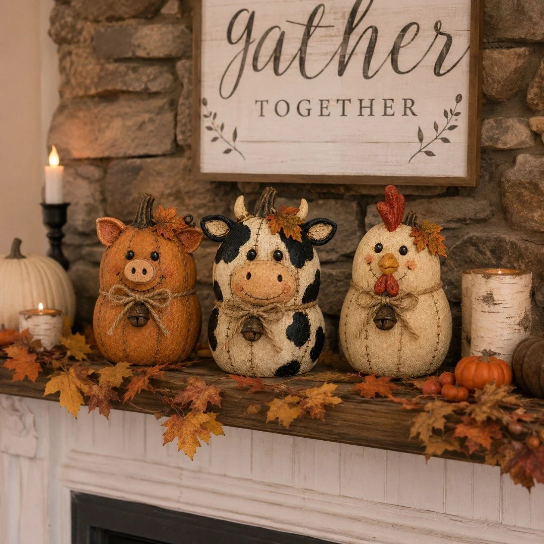 Purpose-Built Rustic Farm Pumpkin Friends Decor Set for Everyday Use