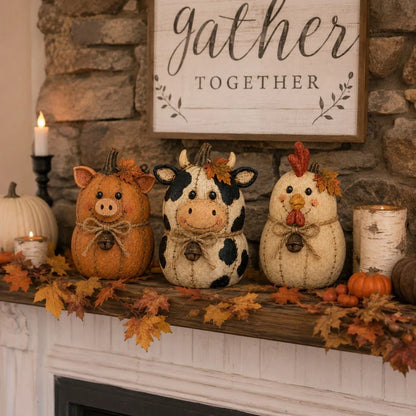 Purpose-Built Rustic Farm Pumpkin Friends Decor Set for Everyday Use