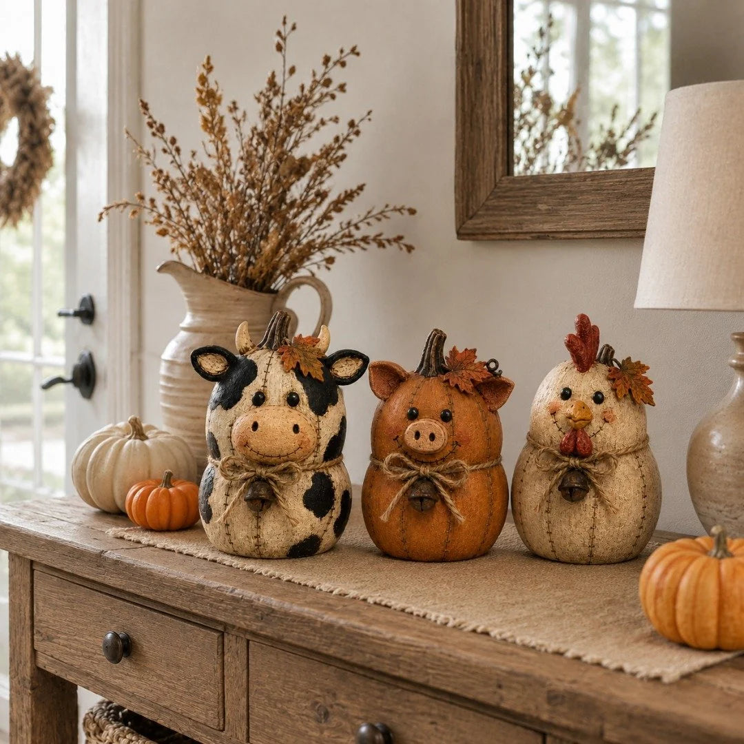Purpose-Built Rustic Farm Pumpkin Friends Decor Set for Everyday Use