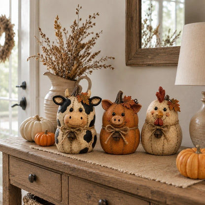 Purpose-Built Rustic Farm Pumpkin Friends Decor Set for Everyday Use