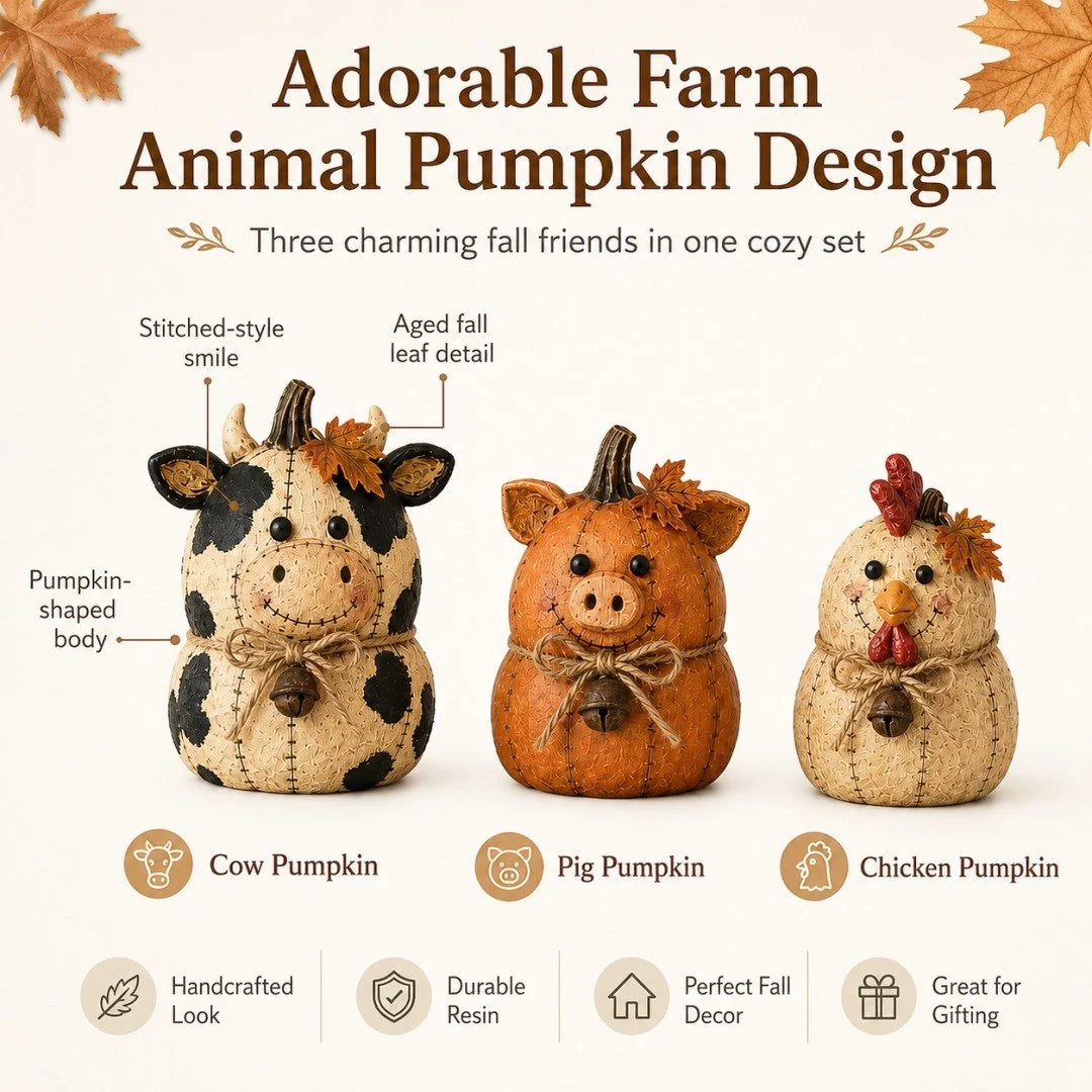 Purpose-Built Rustic Farm Pumpkin Friends Decor Set for Everyday Use