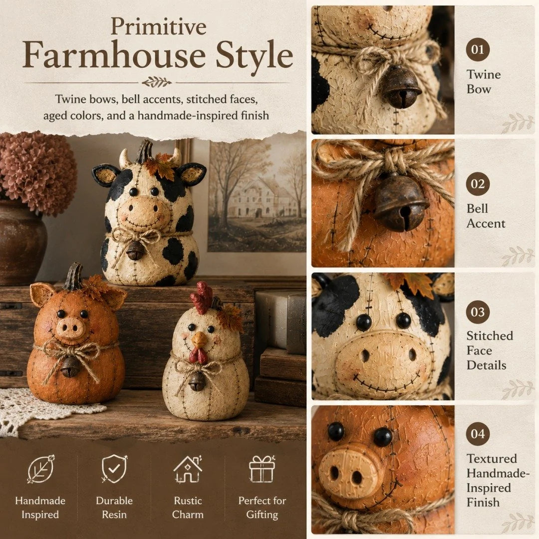 Purpose-Built Rustic Farm Pumpkin Friends Decor Set for Everyday Use