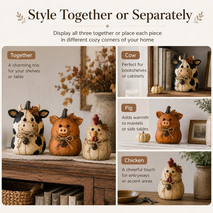 Purpose-Built Rustic Farm Pumpkin Friends Decor Set for Everyday Use