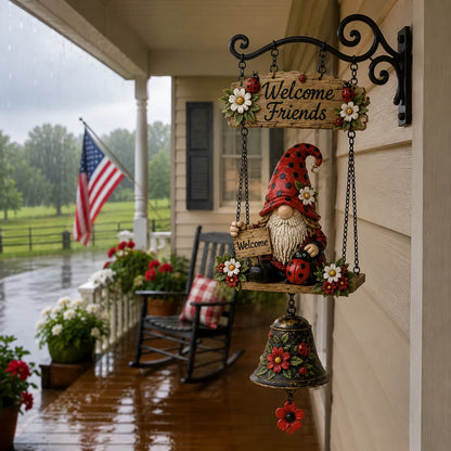 Outdoor Rustic Garden Gnome Bell Outdoor Decor for Garden Display