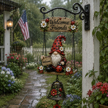 Outdoor Rustic Garden Gnome Bell Outdoor Decor for Garden Display