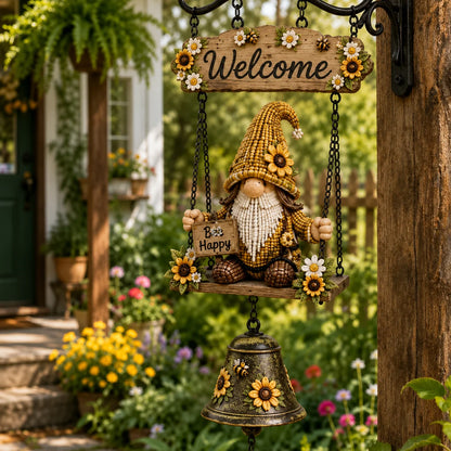 Outdoor Rustic Garden Gnome Bell Outdoor Decor for Garden Display