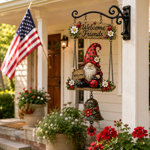 Outdoor Rustic Garden Gnome Bell Outdoor Decor for Garden Display