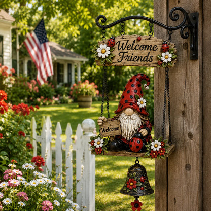 Outdoor Rustic Garden Gnome Bell Outdoor Decor for Garden Display