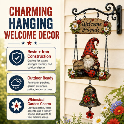 Outdoor Rustic Garden Gnome Bell Outdoor Decor for Garden Display