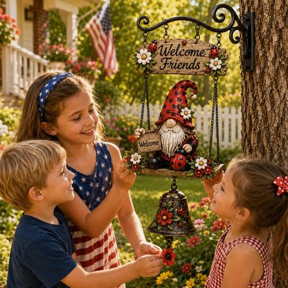 Outdoor Rustic Garden Gnome Bell Outdoor Decor for Garden Display
