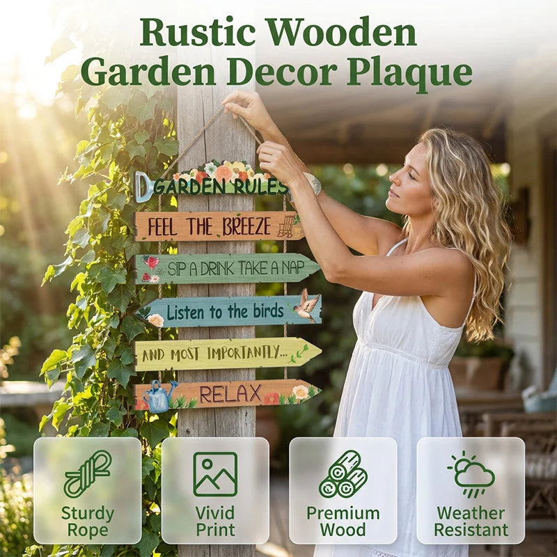 Rustic Timber Plaque for Welcoming Garden Wall Displays