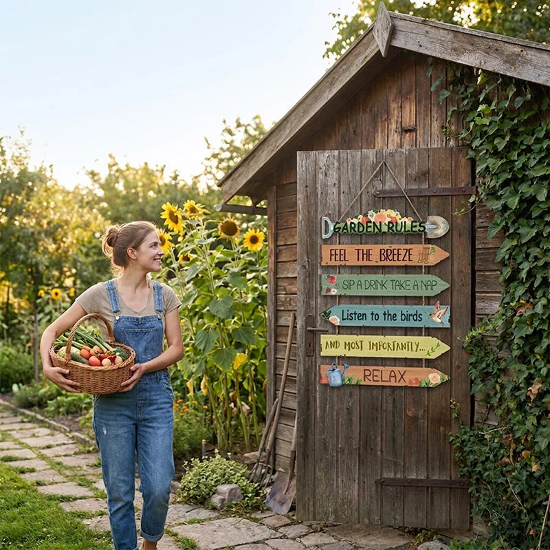 Rustic Timber Plaque for Welcoming Garden Wall Displays