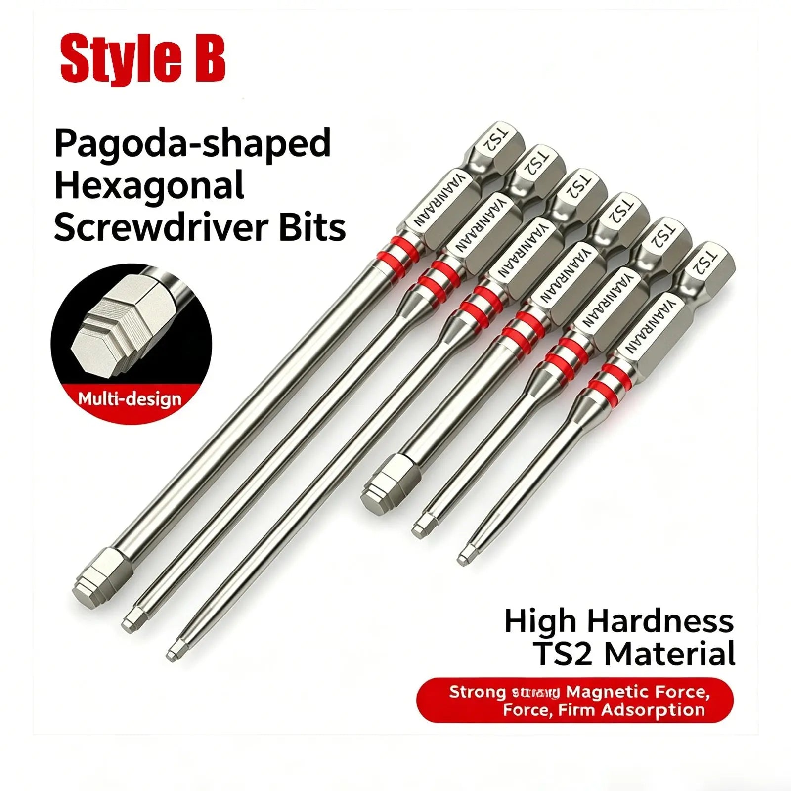 Magnetic S2 Steel Hex Bit Set for Power Tools