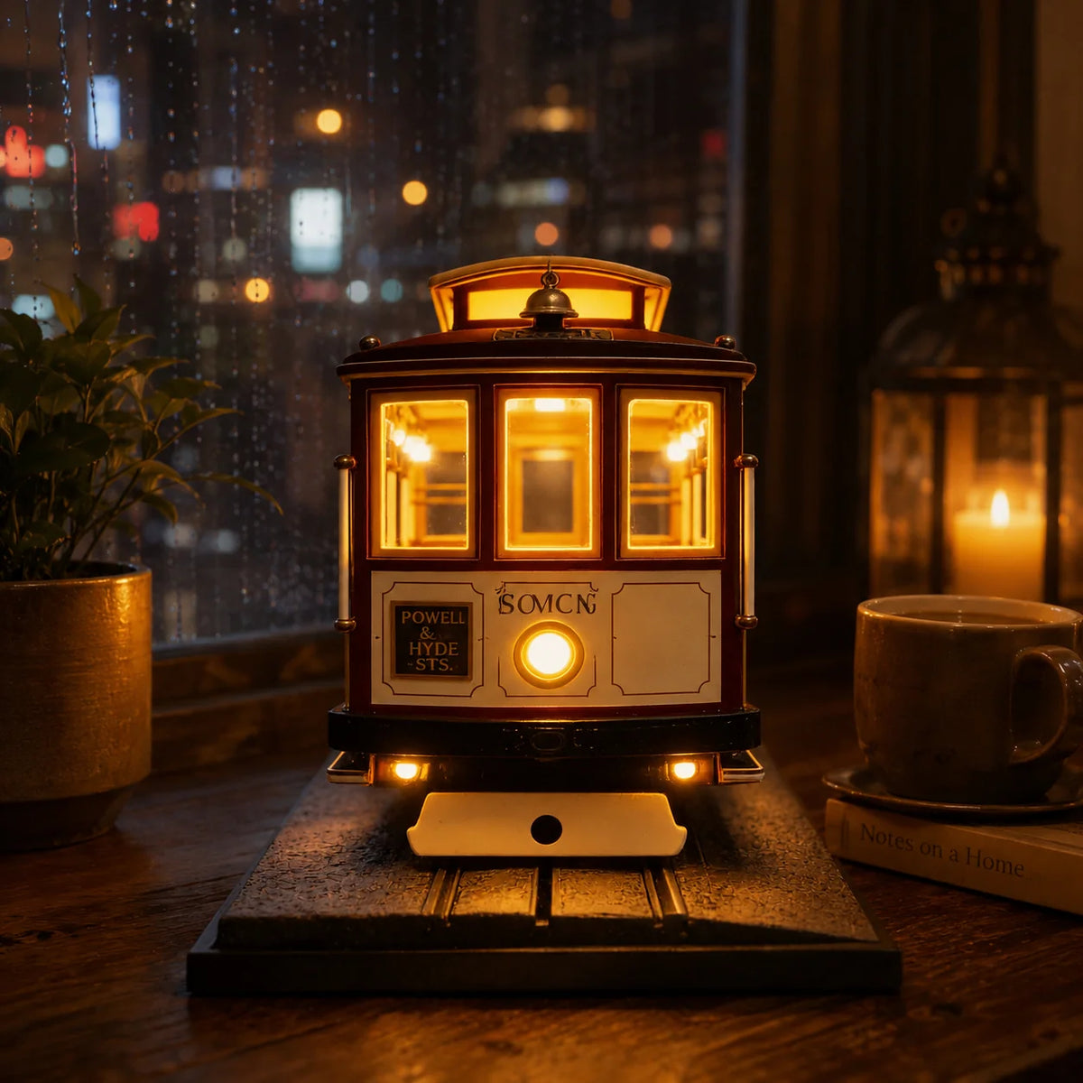 Vehicle-Ready San Francisco Cable Car Lamp for Garage Use