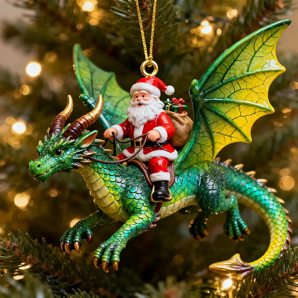 Purpose-Built Santa’s Dragon Riders Ornament
