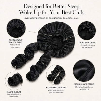 Purpose-Built Silk Bonnet for Long Curly Hair for Everyday Use