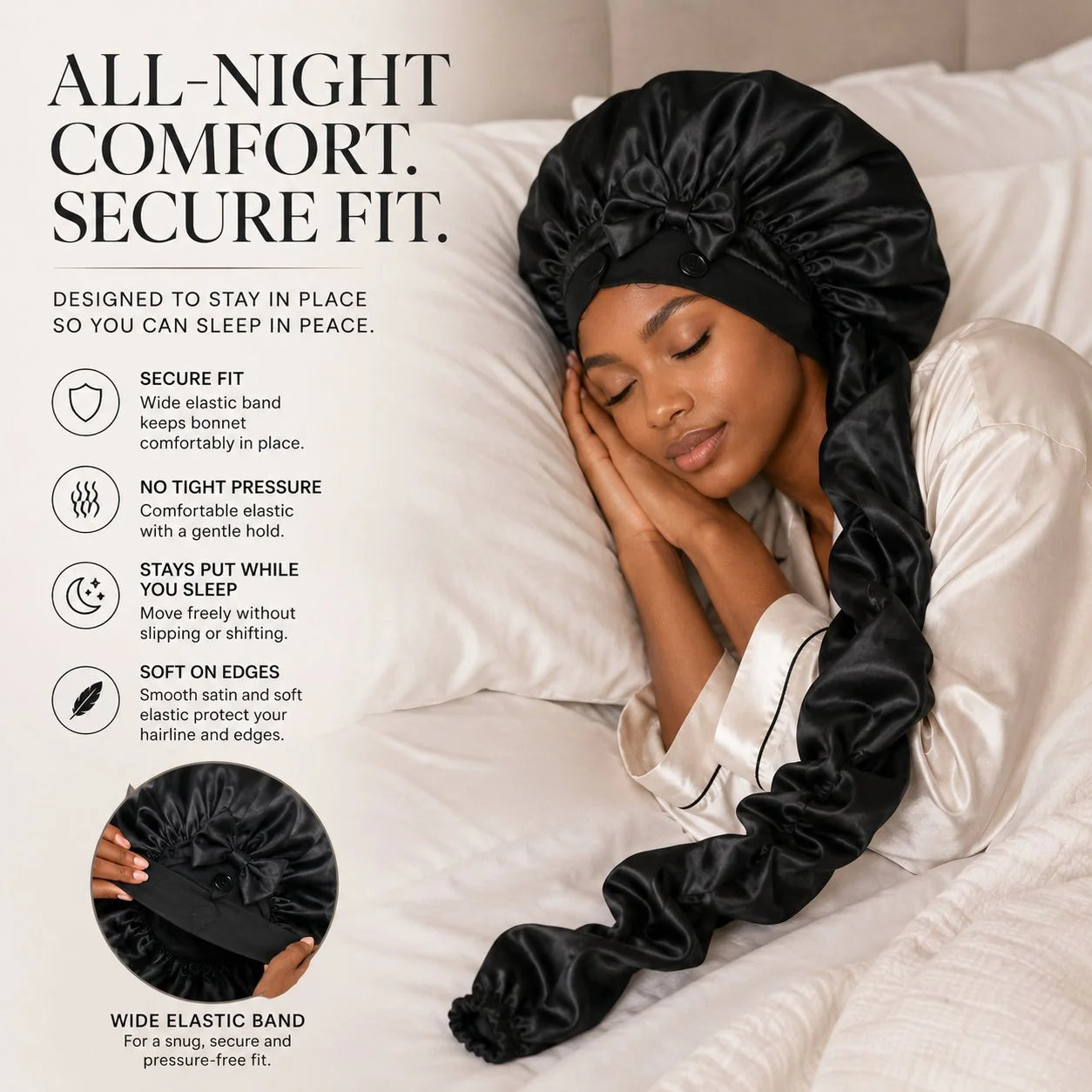 Purpose-Built Silk Bonnet for Long Curly Hair for Everyday Use