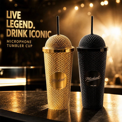 Purpose-Built Superstar Microphone-Shaped Tumbler – Unique Gold &