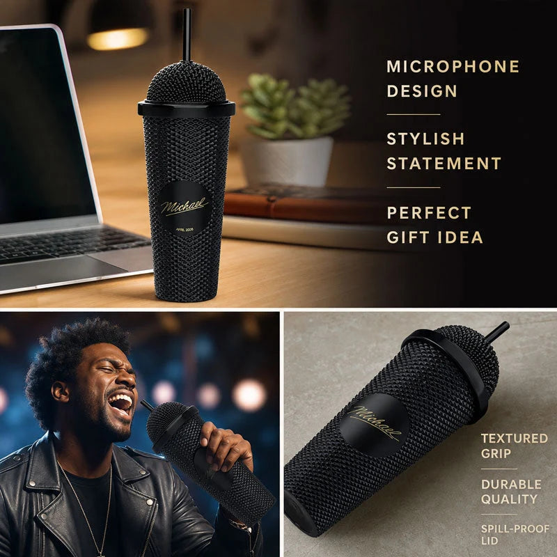 Purpose-Built Superstar Microphone-Shaped Tumbler – Unique Gold &