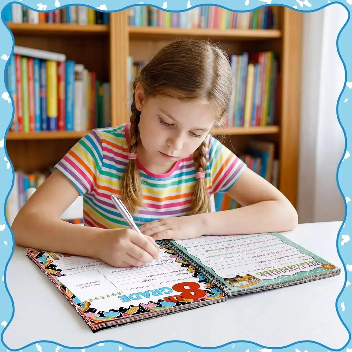 Kids' 13-Year School Memory Album with 14 Pockets and 34 Pages