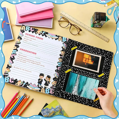 Kids' 13-Year School Memory Album with 14 Pockets and 34 Pages