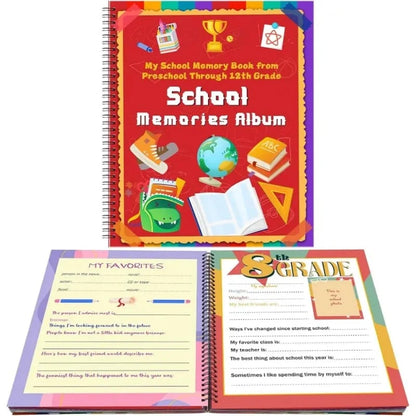 Kids' 13-Year School Memory Album with 14 Pockets and 34 Pages