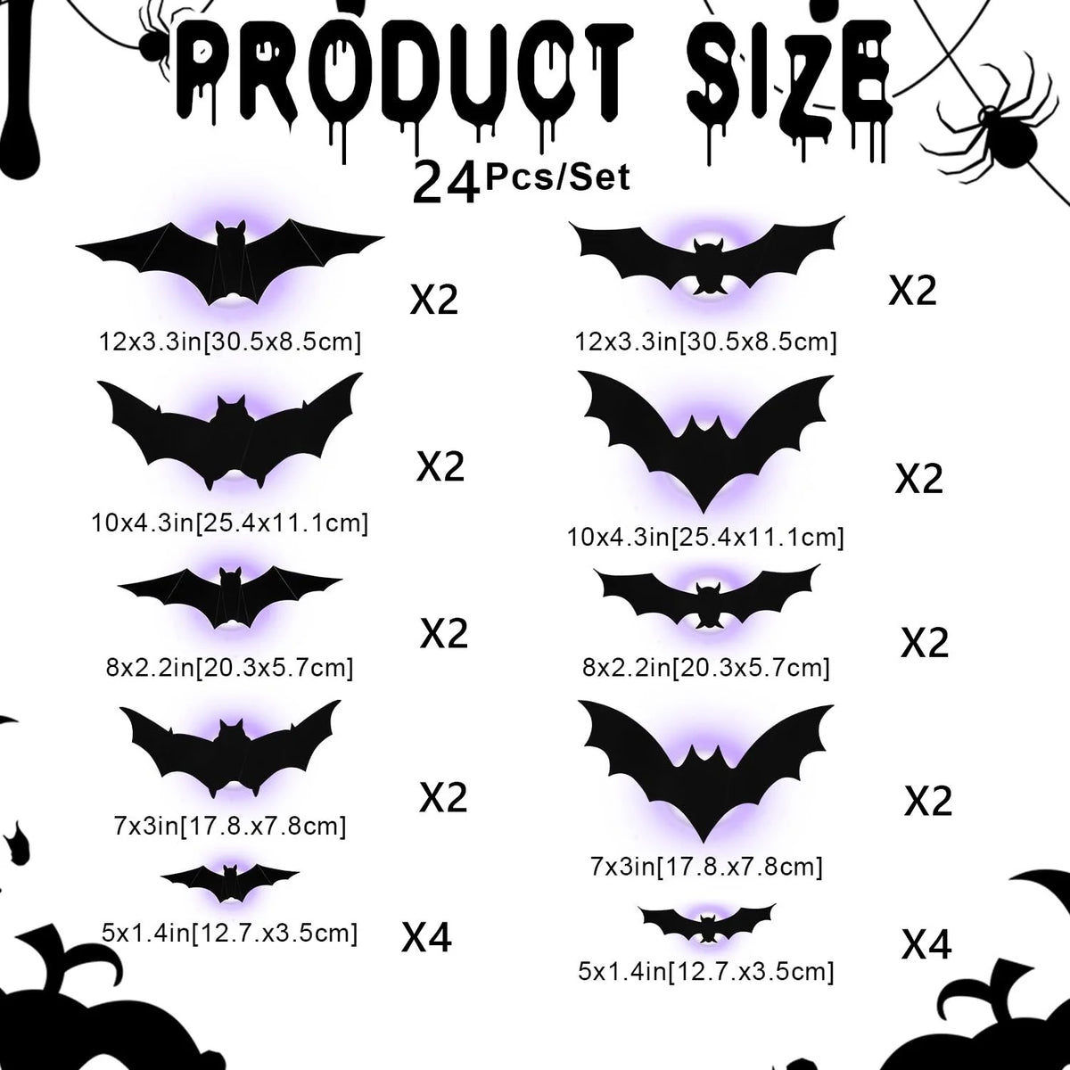 Decorative 3D Lighted Bats for Focused Lighting