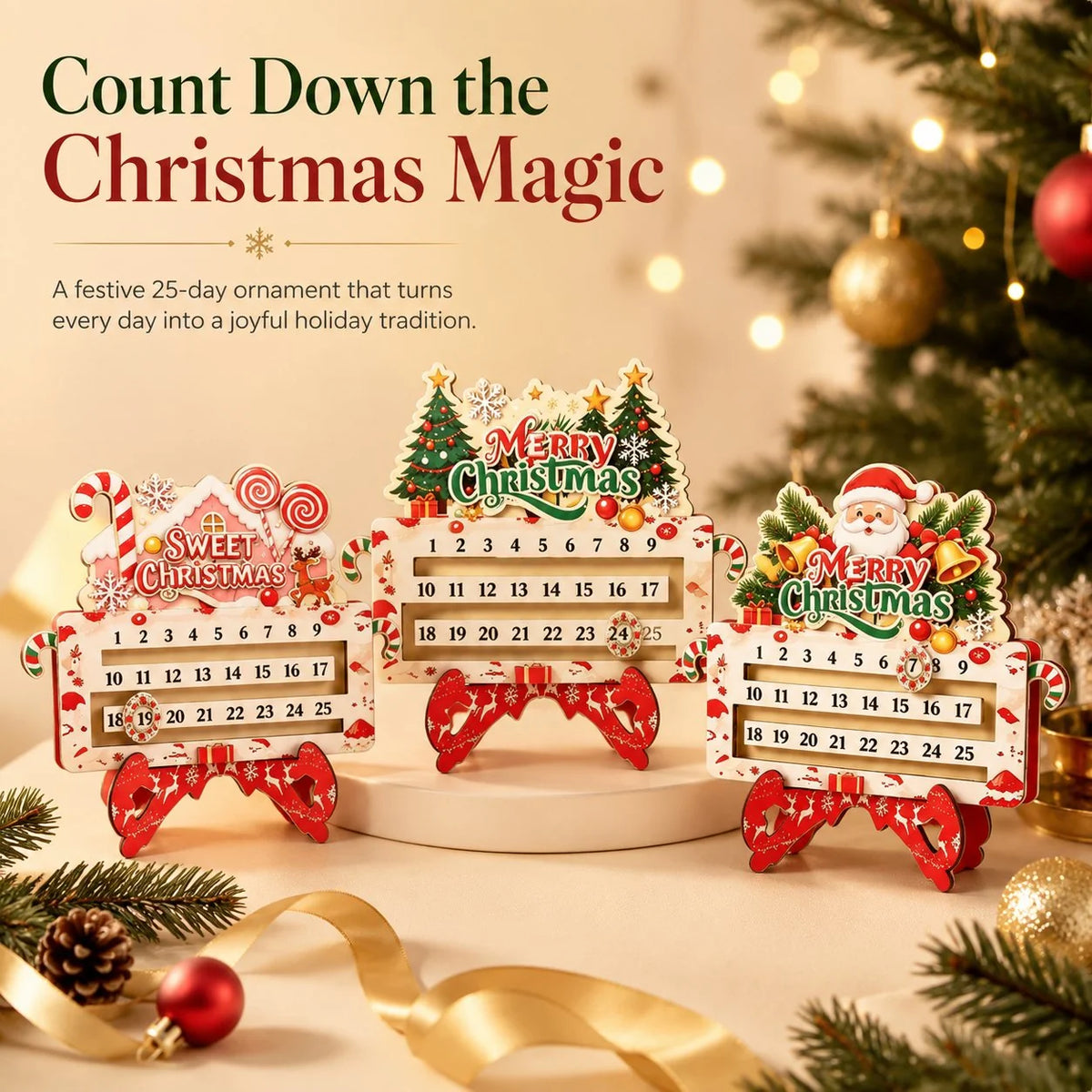 Purpose-Built 25-Day Countdown Ornament for Everyday Use