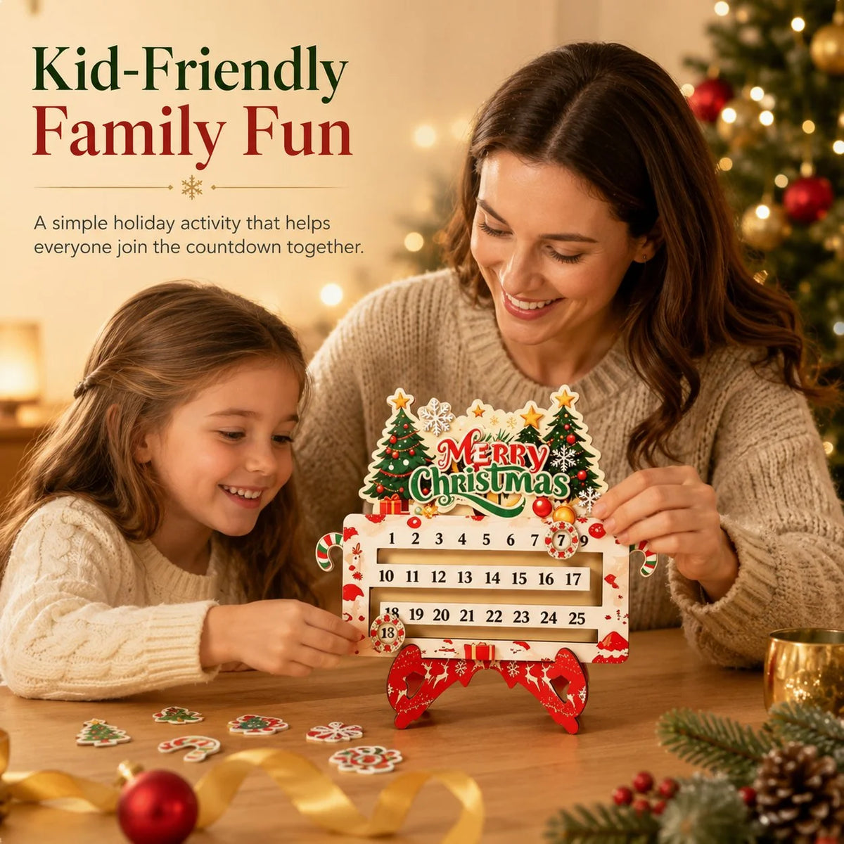 Purpose-Built 25-Day Countdown Ornament for Everyday Use