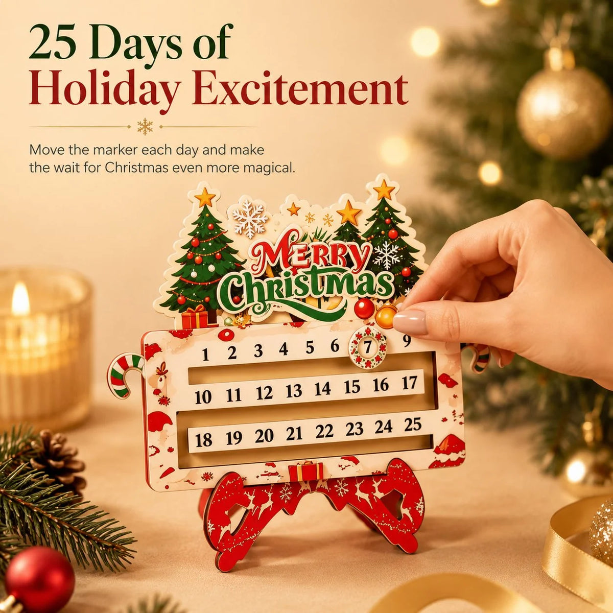 Purpose-Built 25-Day Countdown Ornament for Everyday Use