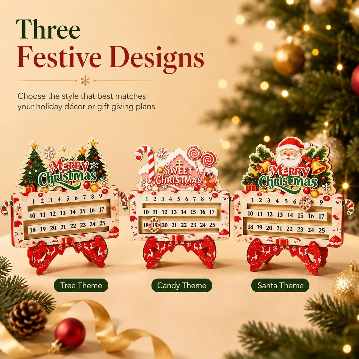 Purpose-Built 25-Day Countdown Ornament for Everyday Use