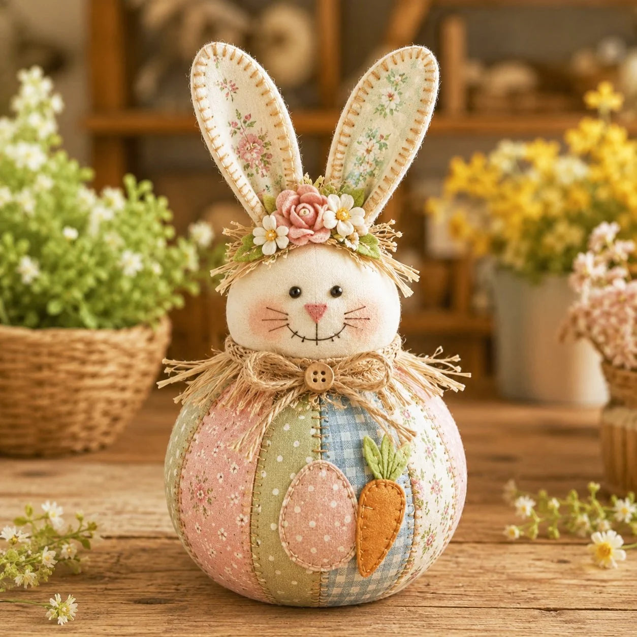 Hands-On DIY Patchwork Fabric Character Doll Kit for Creative Play