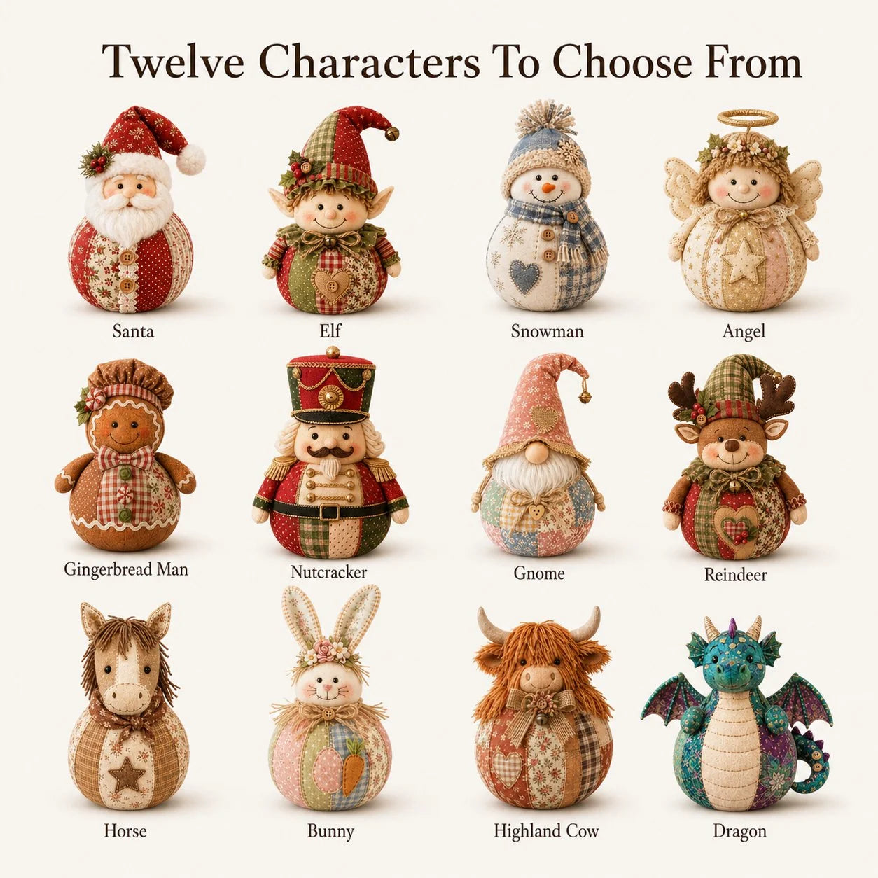 Hands-On DIY Patchwork Fabric Character Doll Kit for Creative Play
