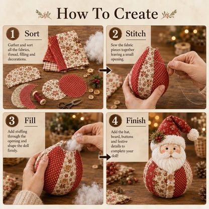 Hands-On DIY Patchwork Fabric Character Doll Kit for Creative Play