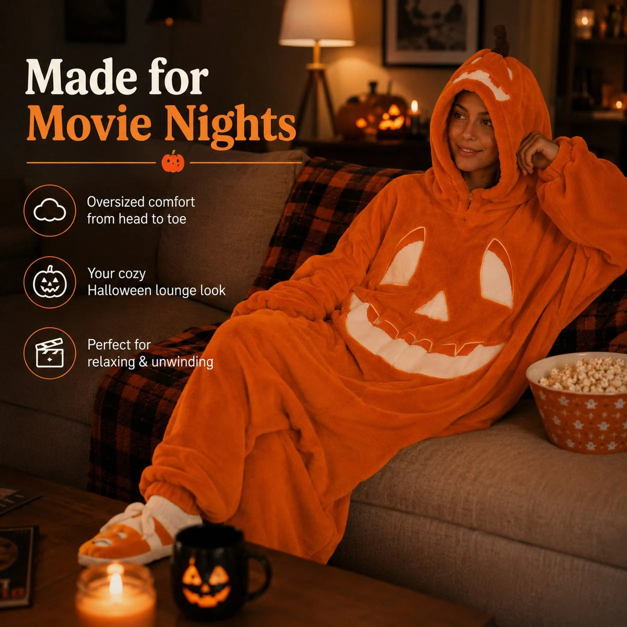 Purpose-Built Cozy Pumpkin Onesie Pajamas – Ultra-Soft, Warm &