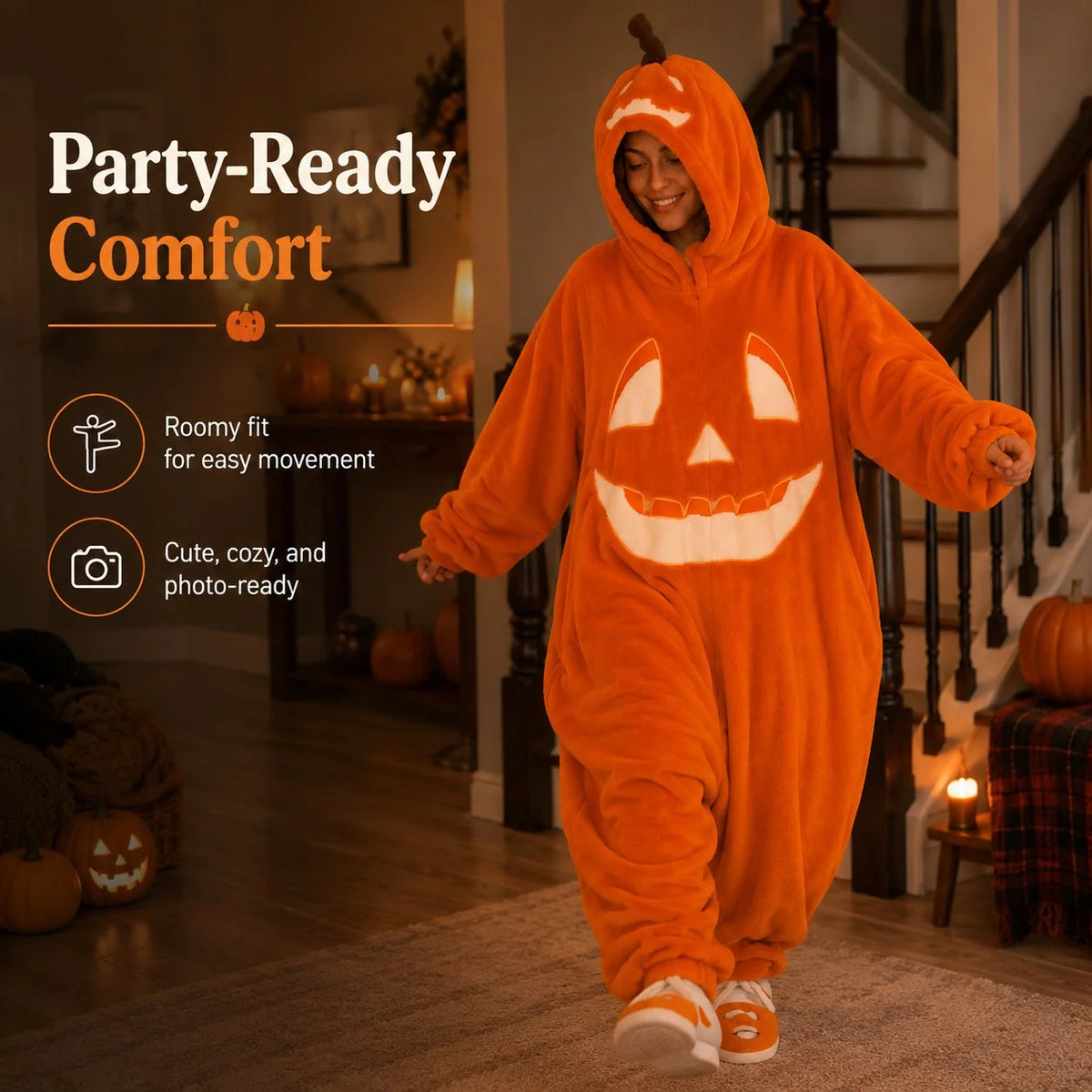 Purpose-Built Cozy Pumpkin Onesie Pajamas – Ultra-Soft, Warm &