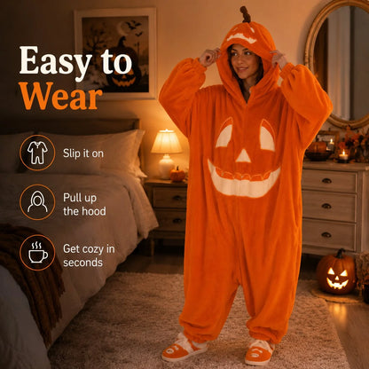 Purpose-Built Cozy Pumpkin Onesie Pajamas – Ultra-Soft, Warm &