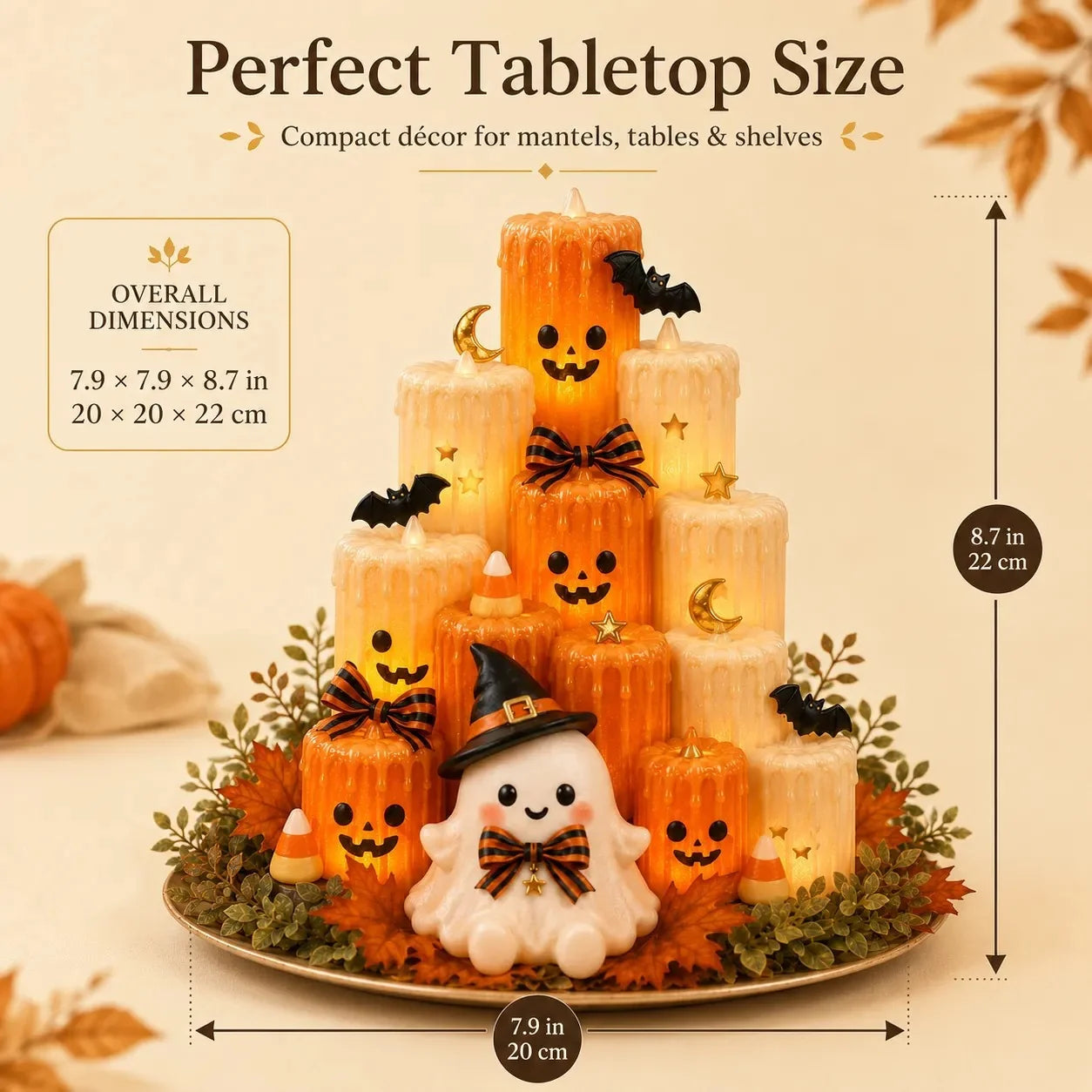 Purpose-Built Ghost Pumpkin LED Candle Tabletop Decor for Everyday Use