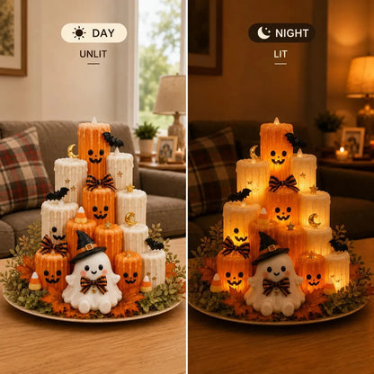 Purpose-Built Ghost Pumpkin LED Candle Tabletop Decor for Everyday Use